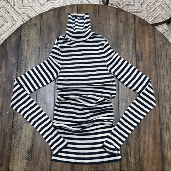 COS | Merino Wool Slim Fit Striped Turtleneck - Picture 5 of 6